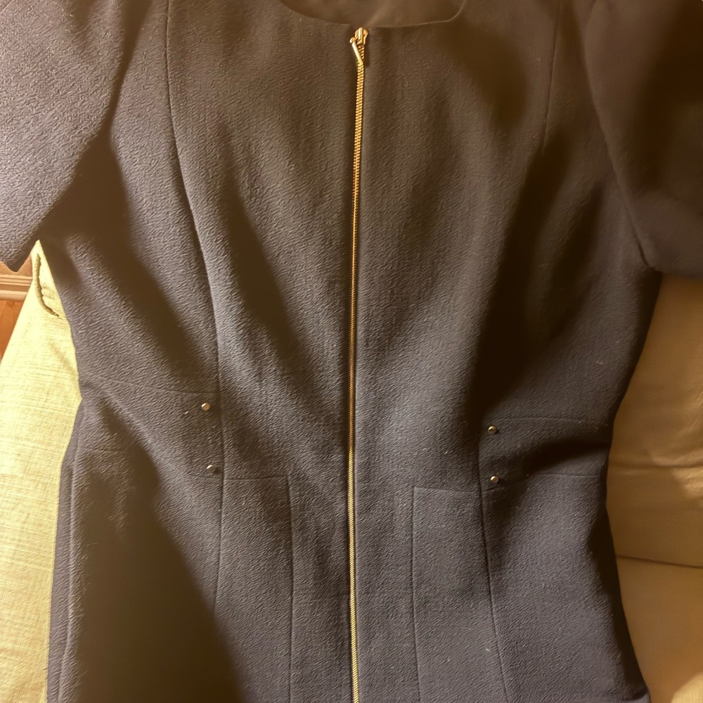 Lafayette 148 New York Elegant Navy Dress - Picture 4 of 5